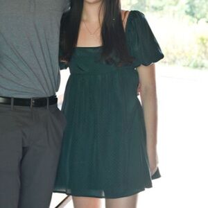 Dark Green Altar'd State Short Dress